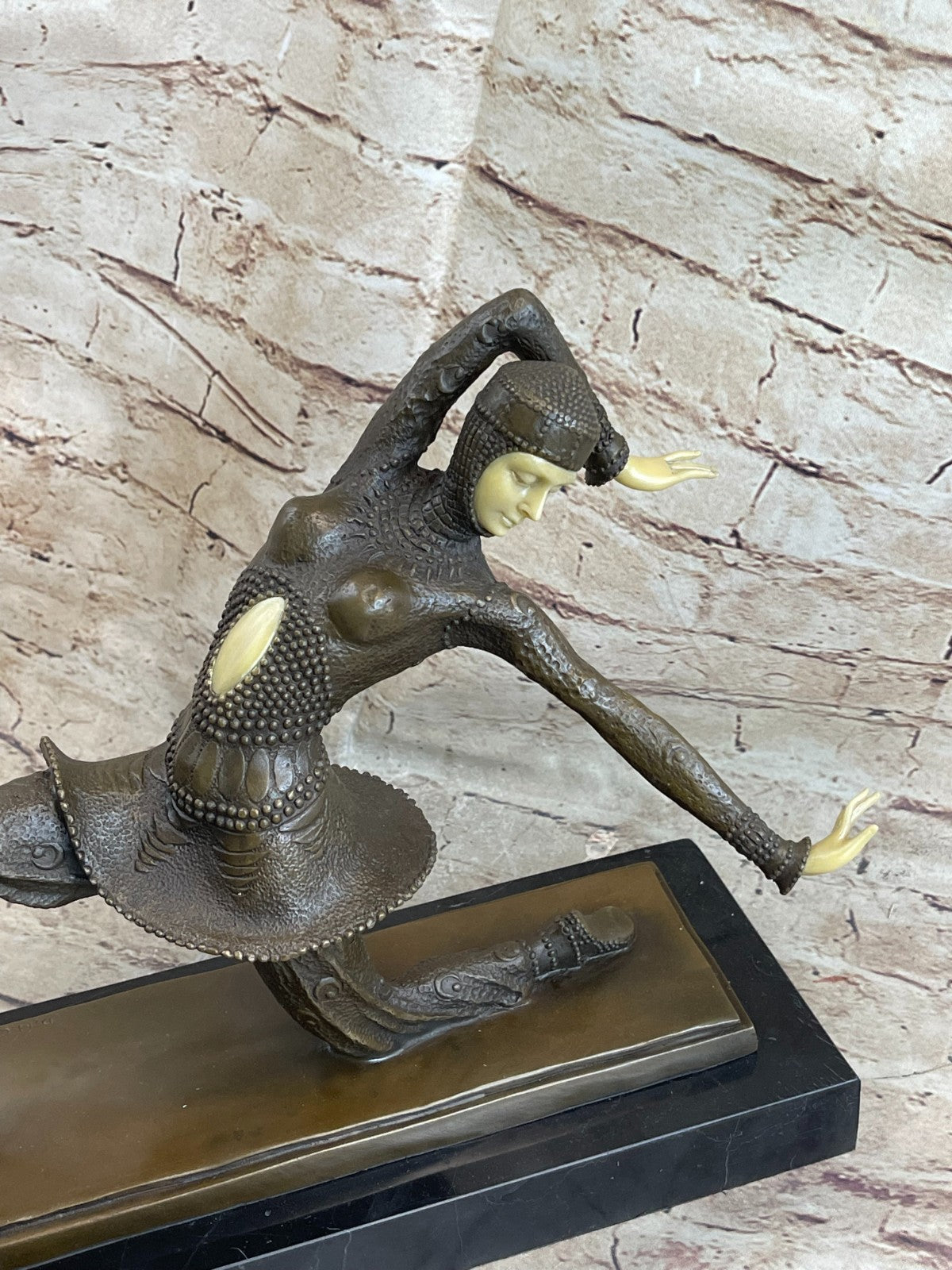 Bronze Modern Vintage Art Deco Sculpture Female Dancer Metal Statue