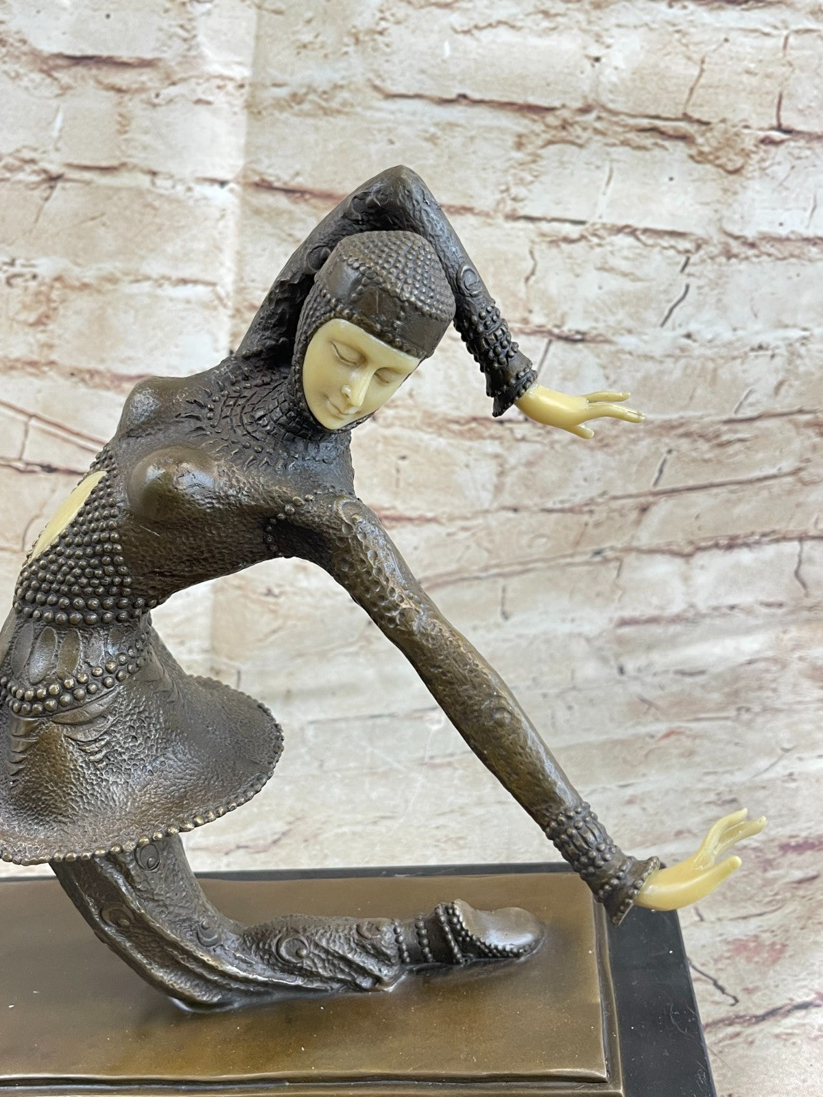 Bronze Modern Vintage Art Deco Sculpture Female Dancer Metal Statue