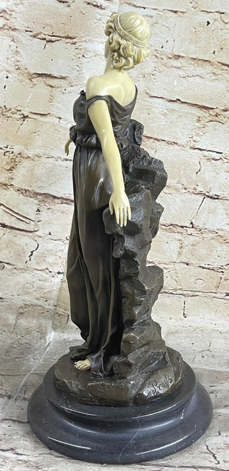 Grand Tour Bronze Bust Of Roman Or Greek God - Goddess Sculpture Marble Figurine