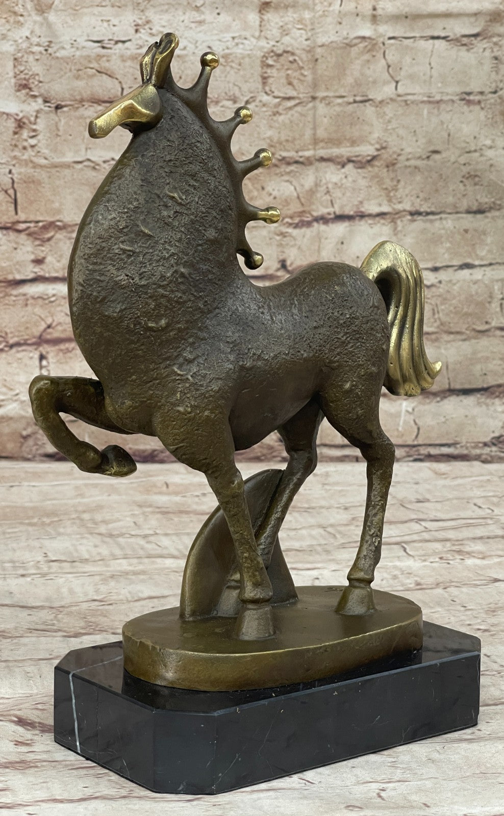 Abstract Horse Bronze Statue by Milo Mid Century Collectible Handcrafted Sculpture