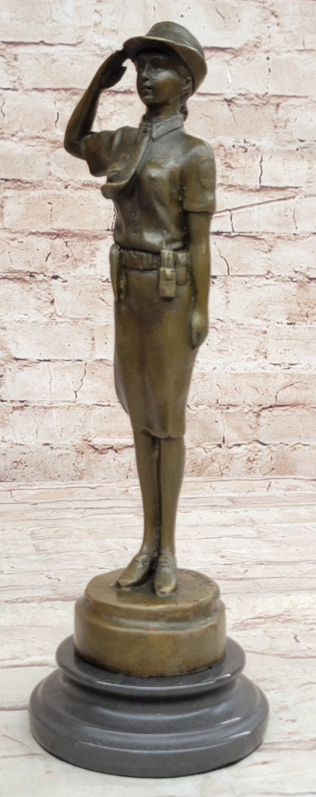Collectible Museum Quality Police Woman Officer Bronze Statue