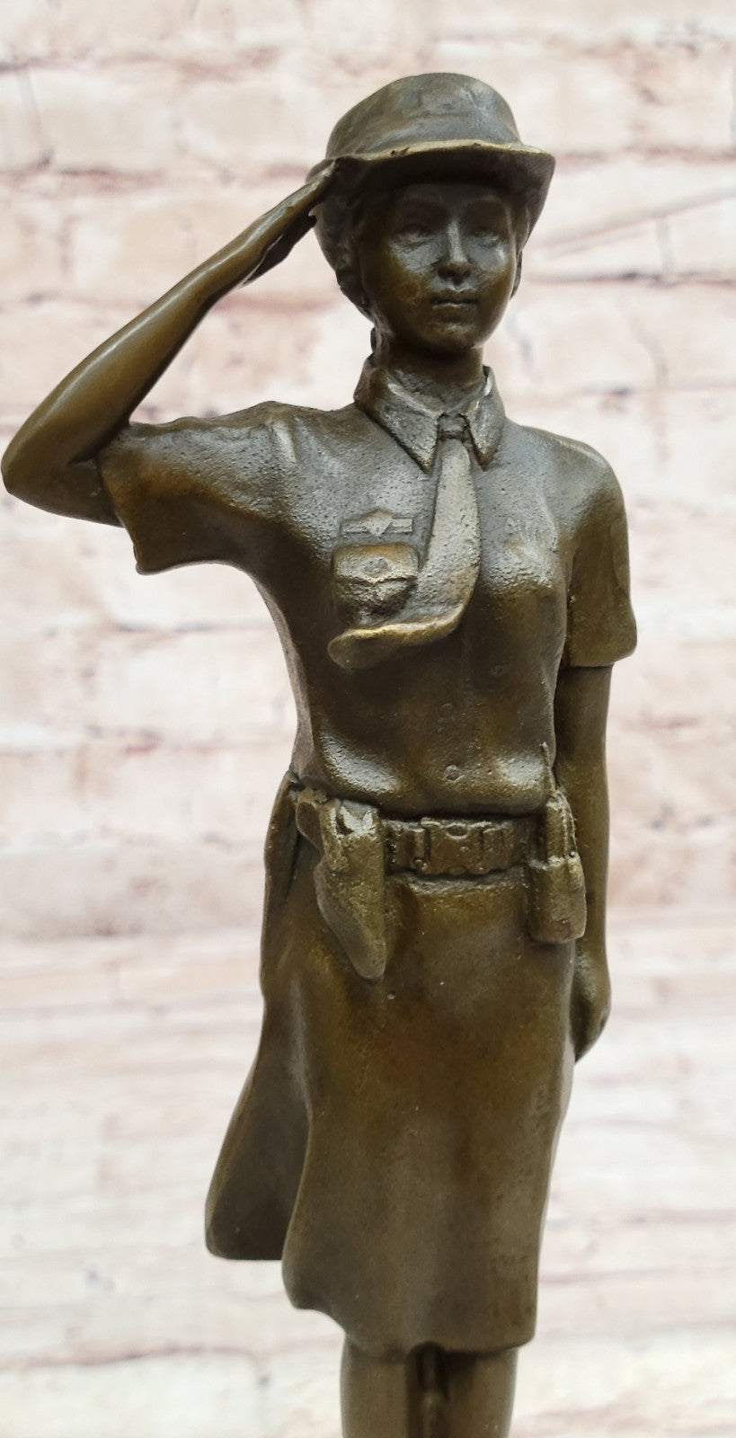 Collectible Museum Quality Police Woman Officer Bronze Statue