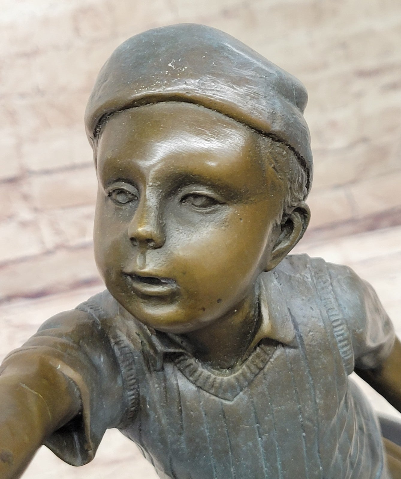 Rare Vintage Jim Davidson Bronze Sculpture Young Artist Painting Figurine