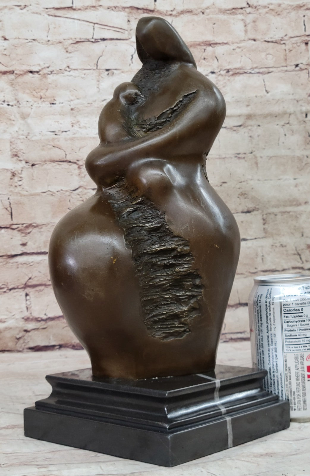 Hand Made Modern Style Mother and Child Bronze Statue, Botero Artwork, Lost Wax Method