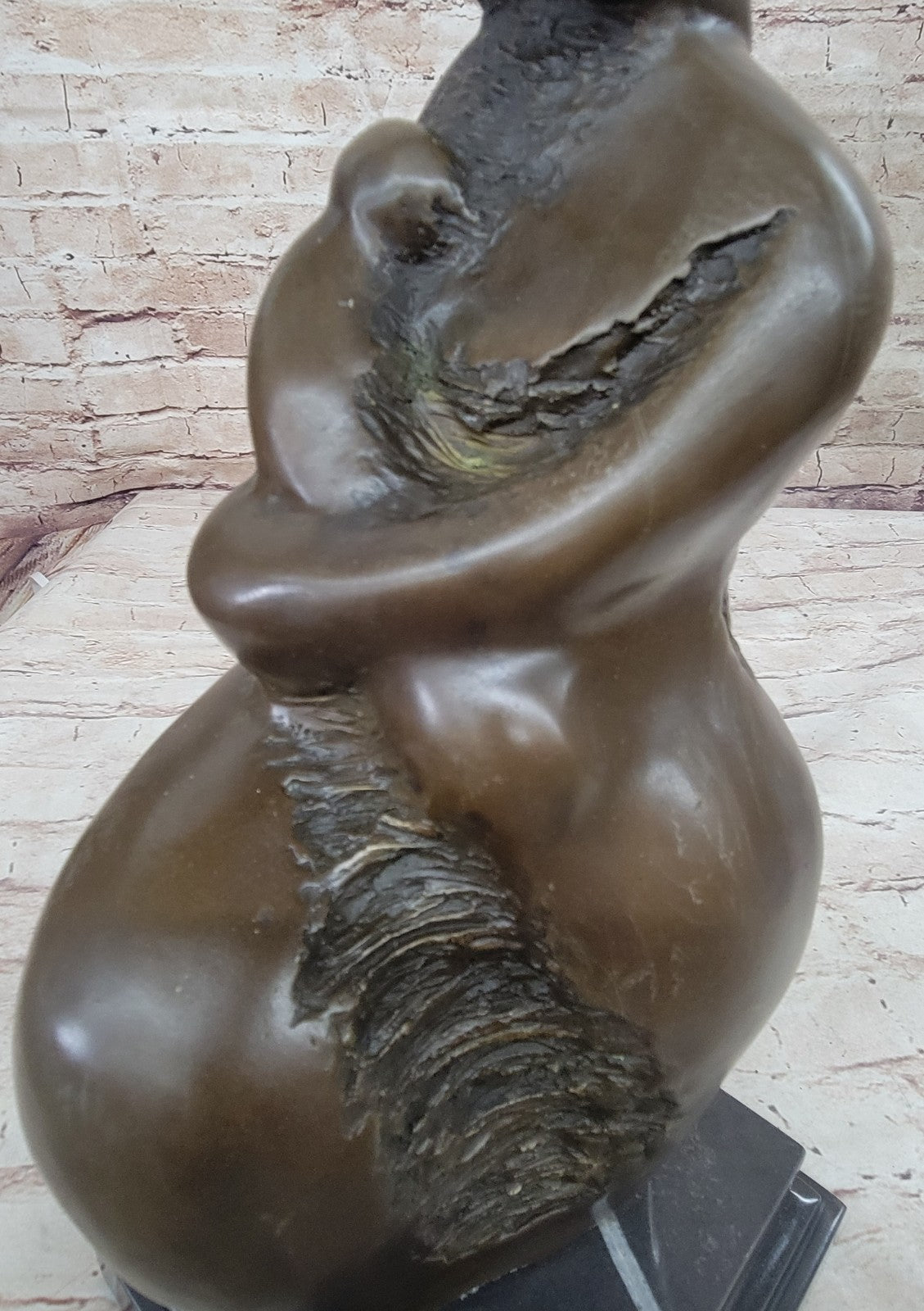 Hand Made Modern Style Mother and Child Bronze Statue, Botero Artwork, Lost Wax Method