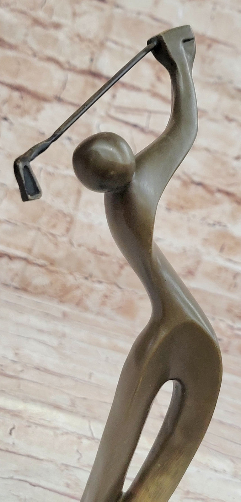 Unique Golfing Trophy Sculpture Signed Milo Abstract Golfer Artwork Decor