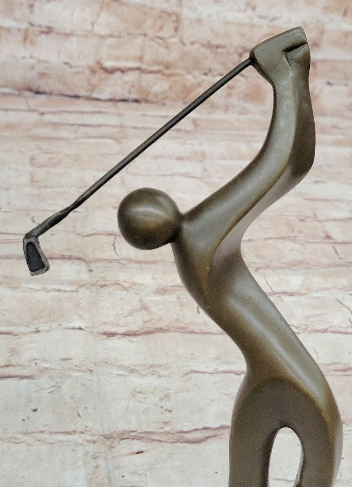 Unique Golfing Trophy Sculpture Signed Milo Abstract Golfer Artwork Decor