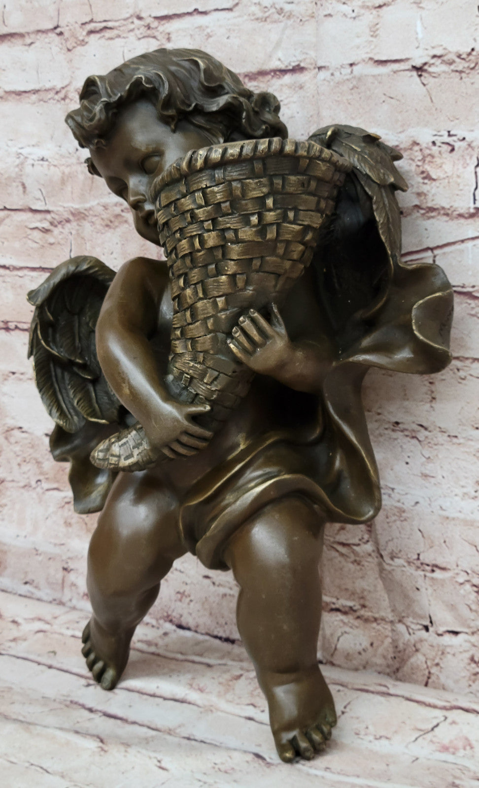 Church Wall Art Mythical Angel Girl Bronze Figurine Figure Art