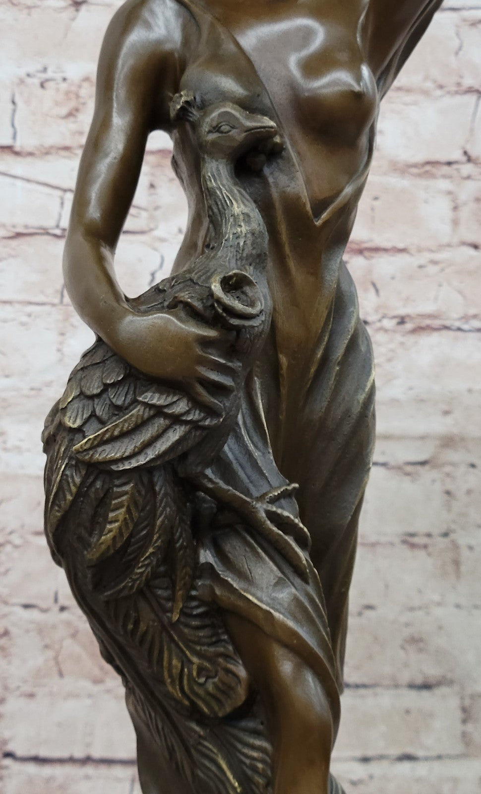 Lost Wax Method Peacock Holder Bronze Figurine Art Deco Home Decor