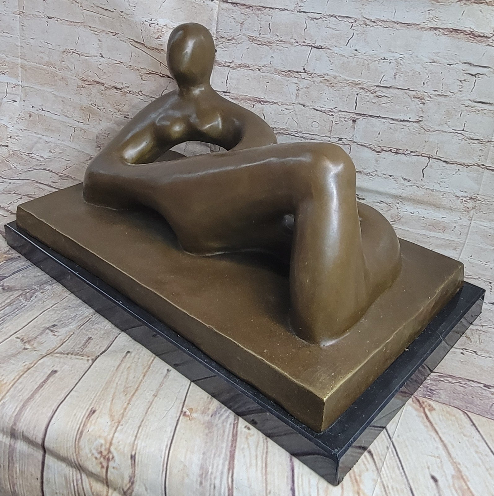 Hot Cast Bronze Statue by Henry Moore: Abstract Woman, Collector`s Edition Sale