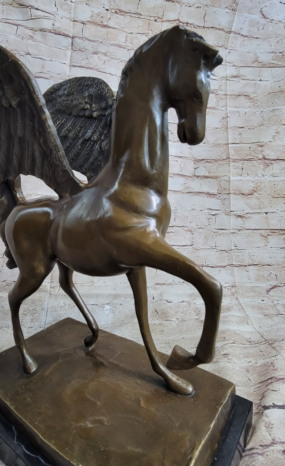 Greek Mythology Hero Horse Pegasus Large 100% Real Bronze Statue Sculpture Gift