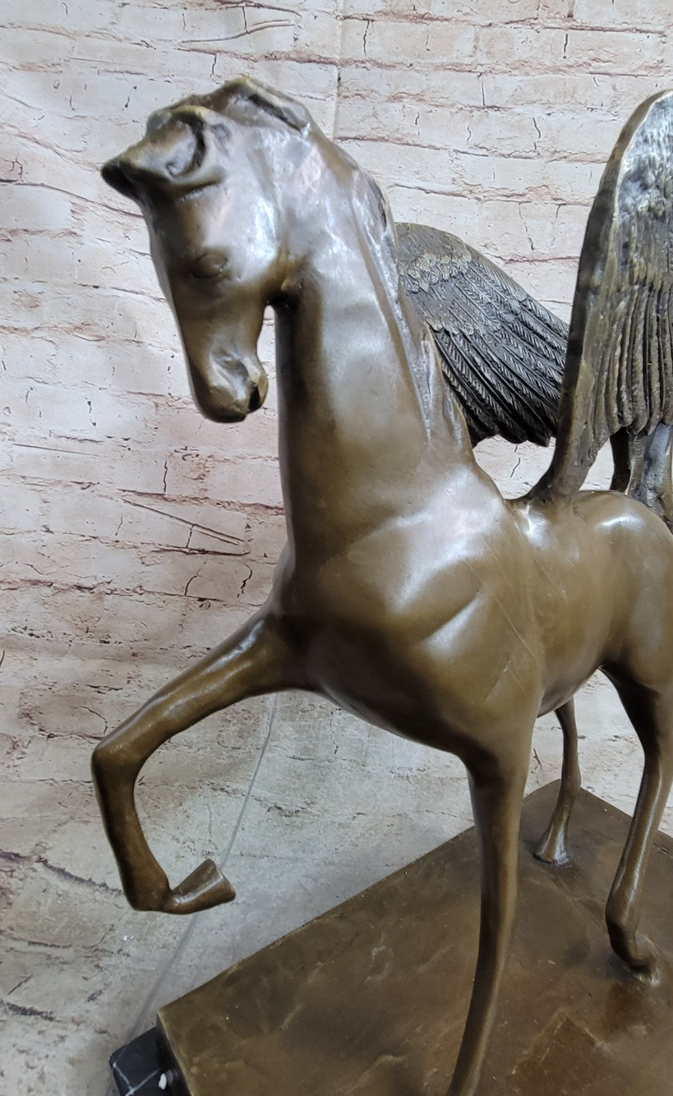 Greek Mythology Hero Horse Pegasus Large 100% Real Bronze Statue Sculpture Gift