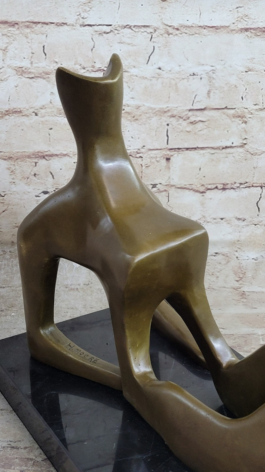BRONZE AFTER HENRY MOORE SCULPTURE MODERN ABSTRACT SLEEPING WOMAN SCUPTURE