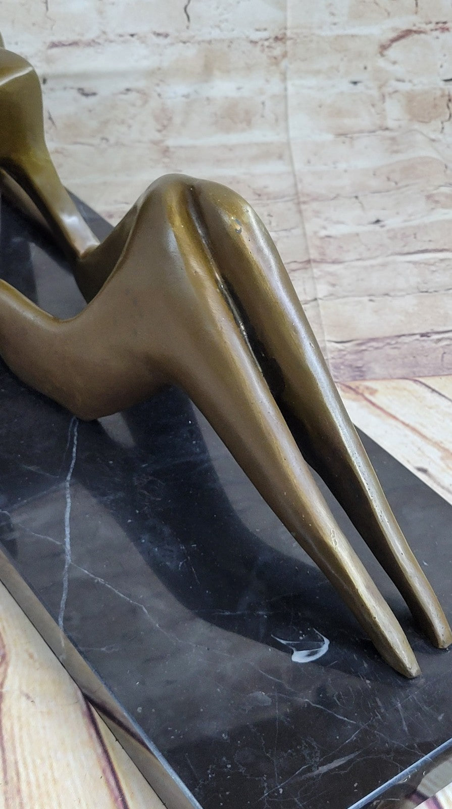 BRONZE AFTER HENRY MOORE SCULPTURE MODERN ABSTRACT SLEEPING WOMAN SCUPTURE