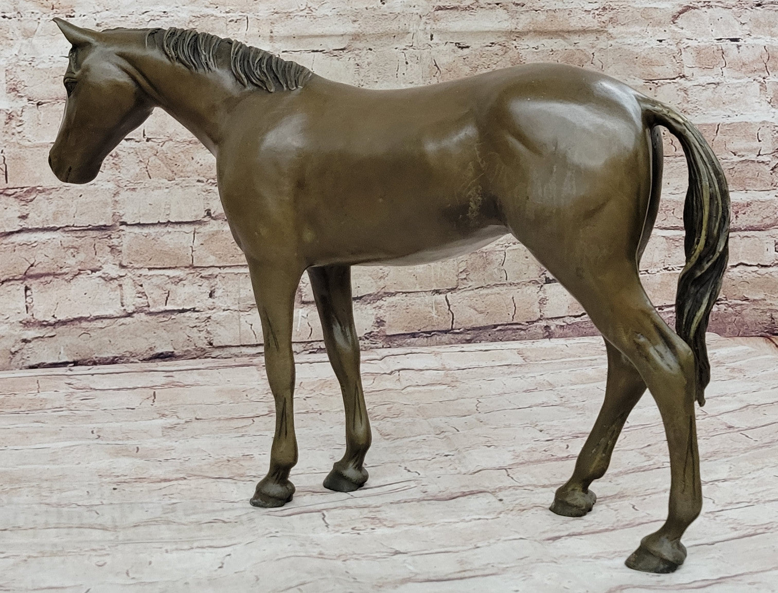 Lost Wax Method Arabian Horse Bronze Statue by P.J Mene - Equestrian Decor