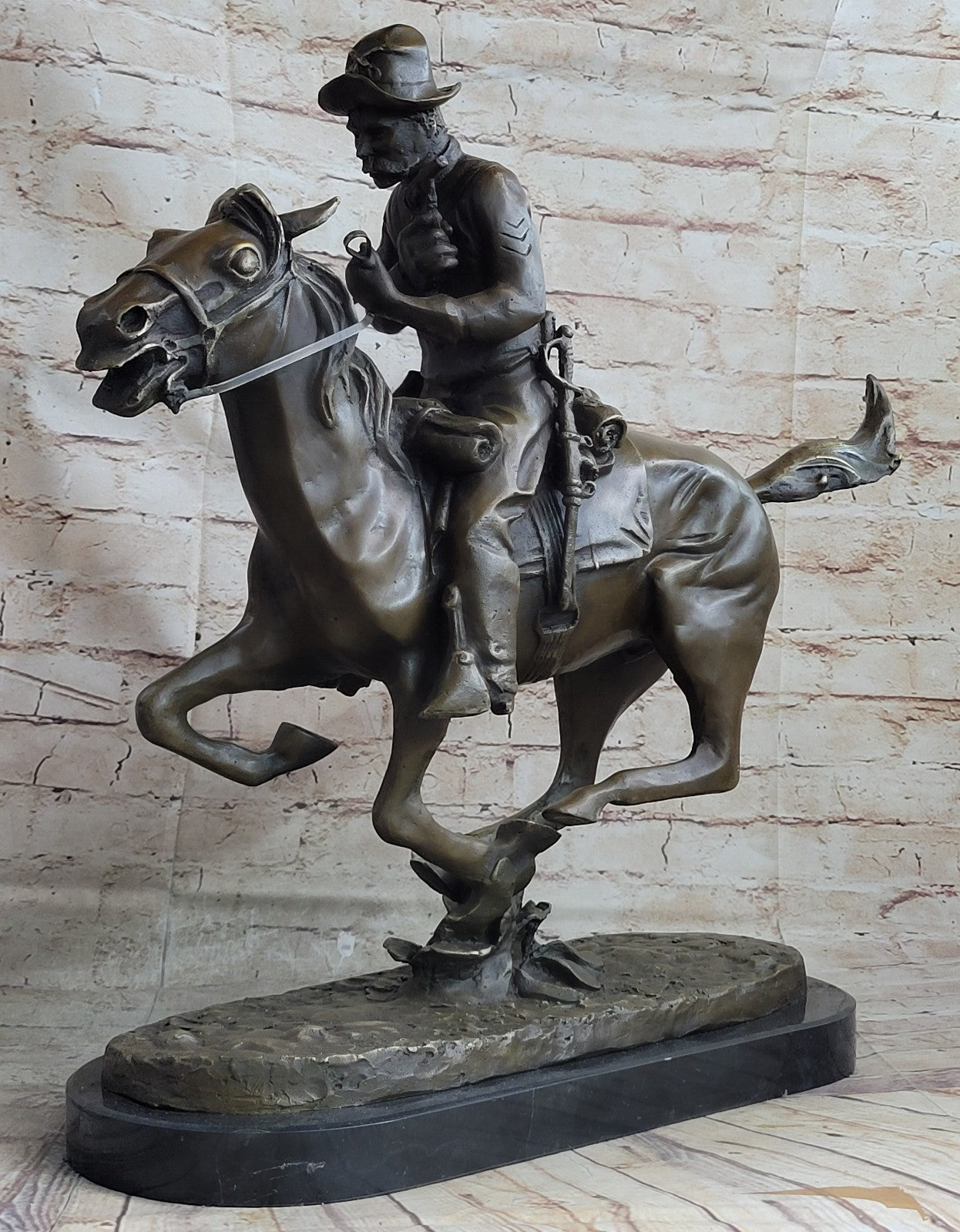 European Bronze Finery Old School Fighting Cowboy Genuine Bronze Scilpture