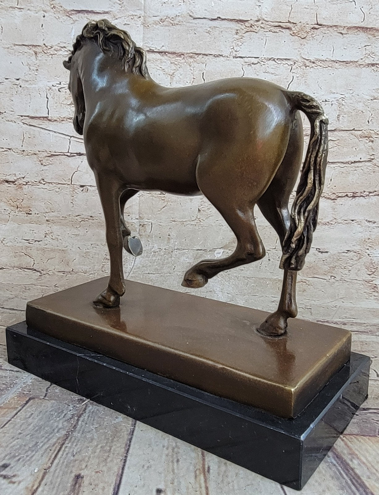 Large Tang Horse by Barye Art Deco Modern Bronze Sculpture Marble Figurine Gift