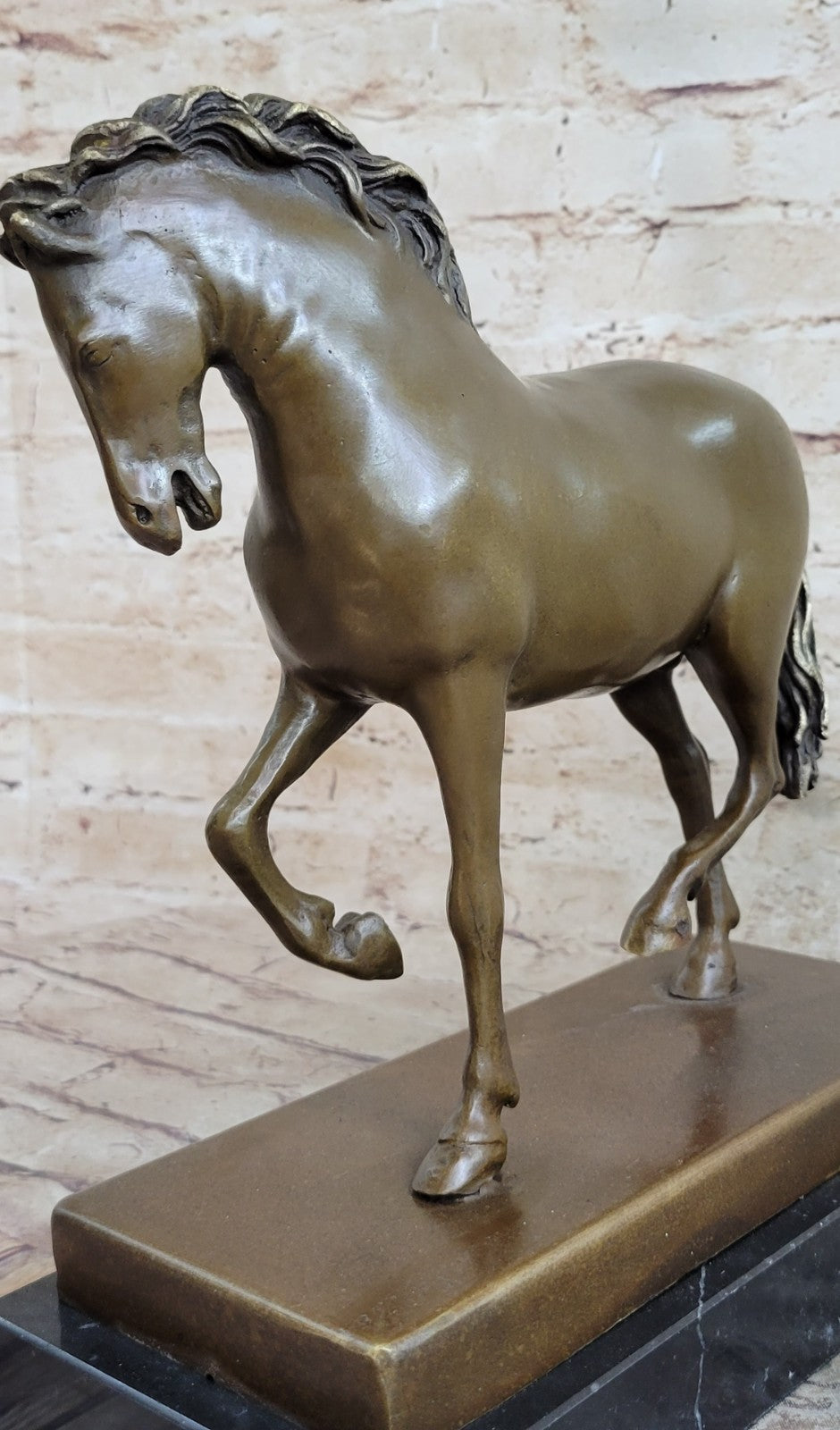 Large Tang Horse by Barye Art Deco Modern Bronze Sculpture Marble Figurine Gift