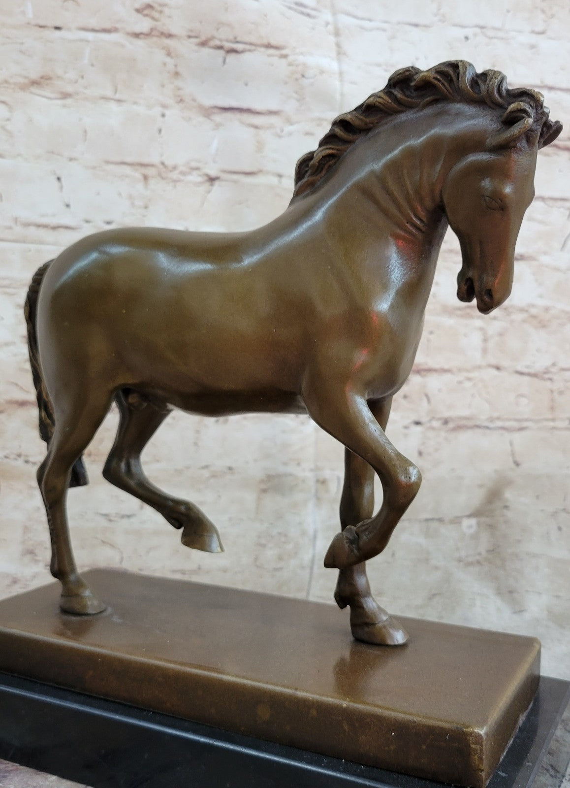 Large Tang Horse by Barye Art Deco Modern Bronze Sculpture Marble Figurine Gift
