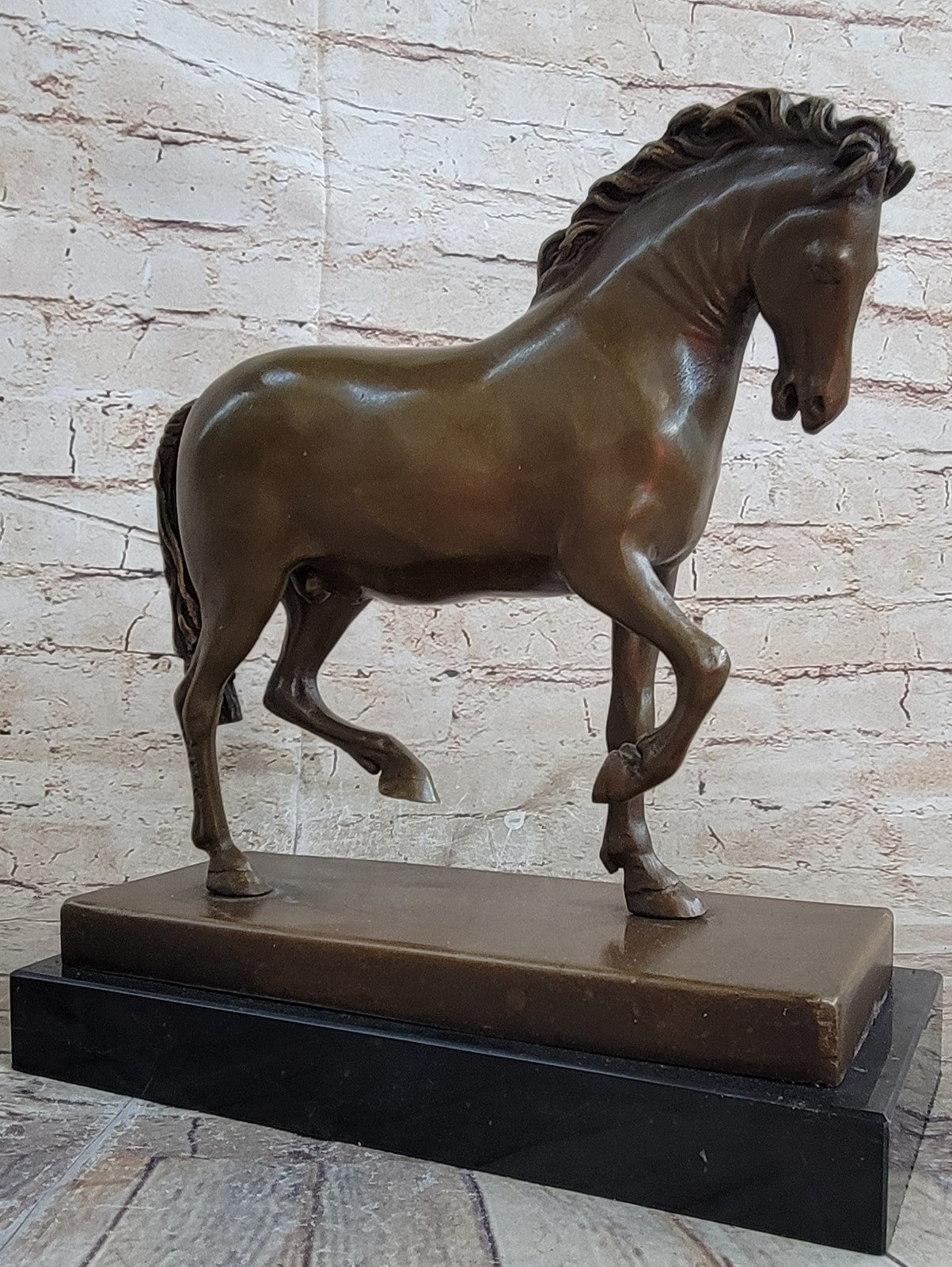 Large Tang Horse by Barye Art Deco Modern Bronze Sculpture Marble Figurine Gift