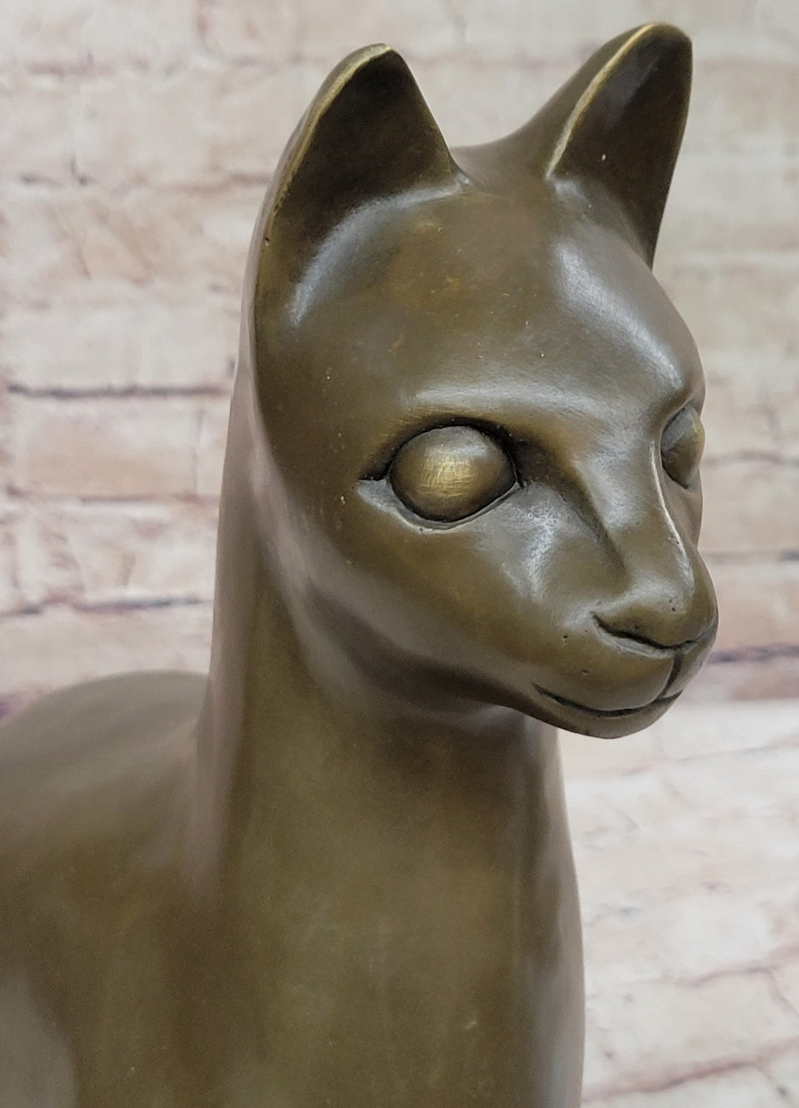 Fine Modern Art Bronze Egyptian Cat Statue by French Artist Moigniez H
