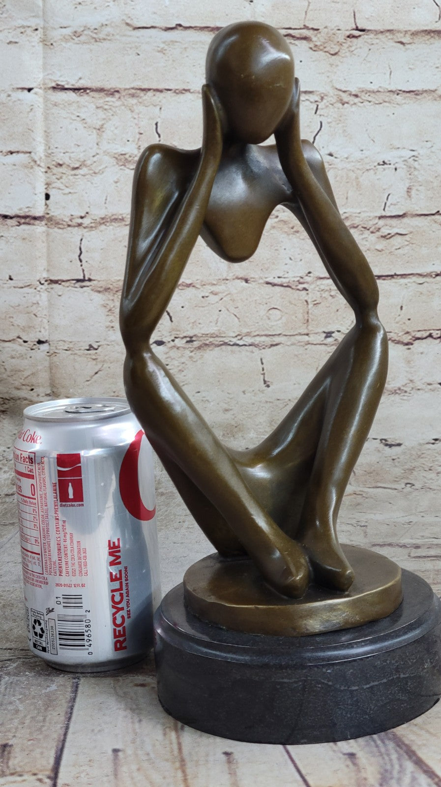 SIGNED BRONZE COLLECTOR EDITION STATUE NUDE MALE MODERN ART CAT SCULPTURE DECOR