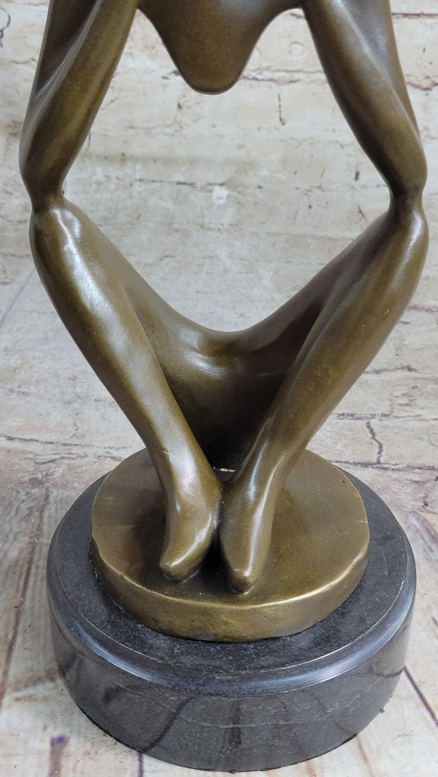 SIGNED BRONZE COLLECTOR EDITION STATUE NUDE MALE MODERN ART CAT SCULPTURE DECOR