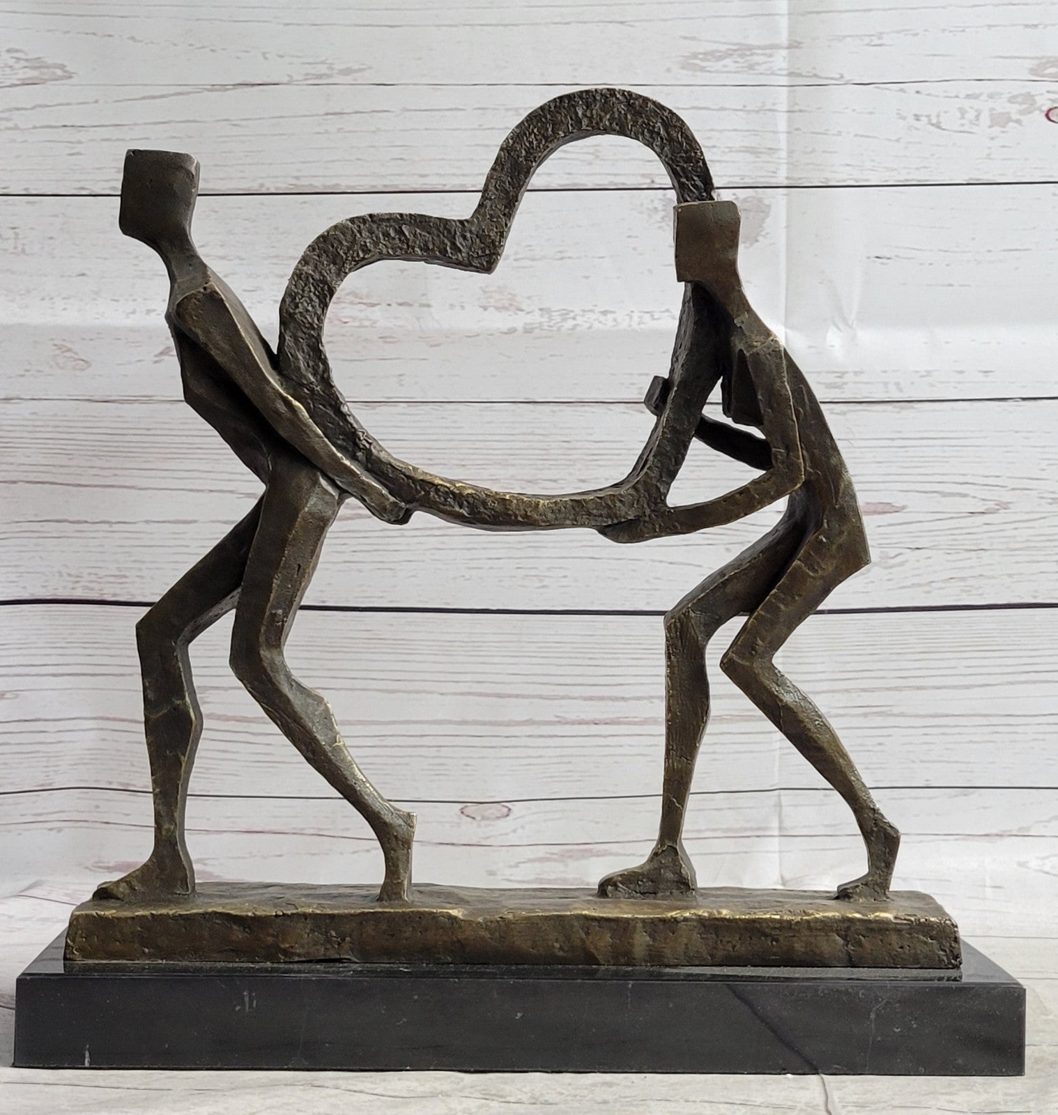 Symbolic Bond of Love: Abstract Bronze Statue by Francisci - Fine Art Sculpture