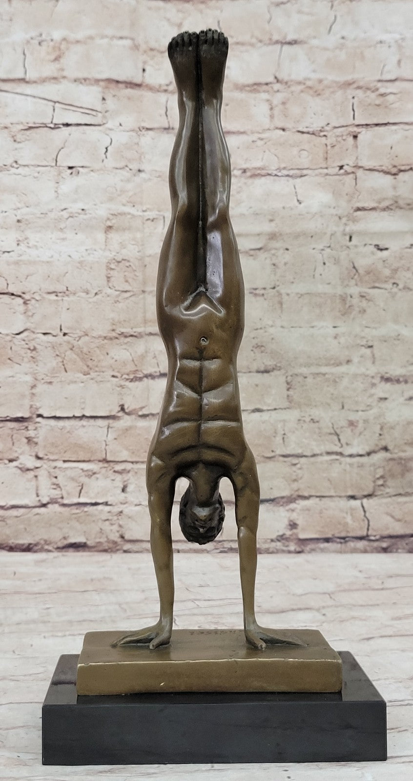 Bronze Sculpture Hand Stand Gymnast Figurine Hot Cast Lost Wax Method Fransisci