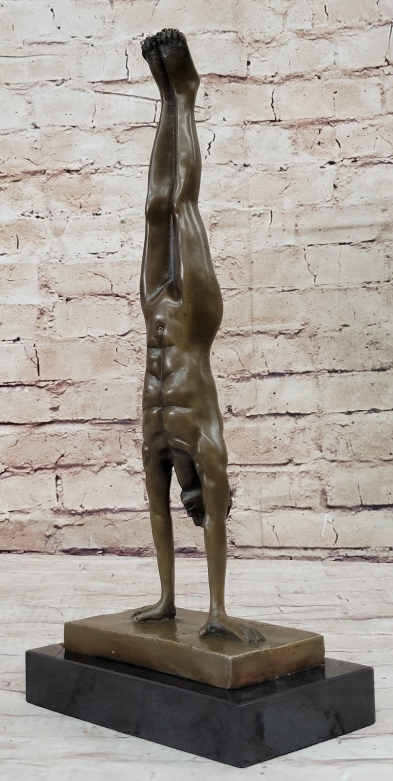 Bronze Sculpture Hand Stand Gymnast Figurine Hot Cast Lost Wax Method Fransisci