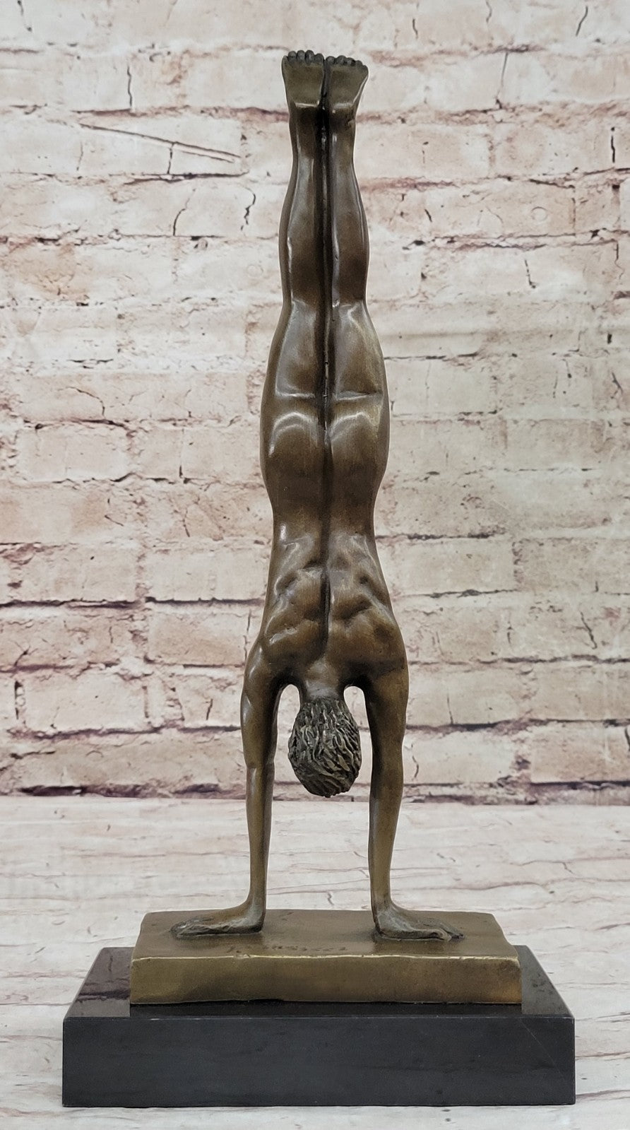 Bronze Sculpture Hand Stand Gymnast Figurine Hot Cast Lost Wax Method Fransisci