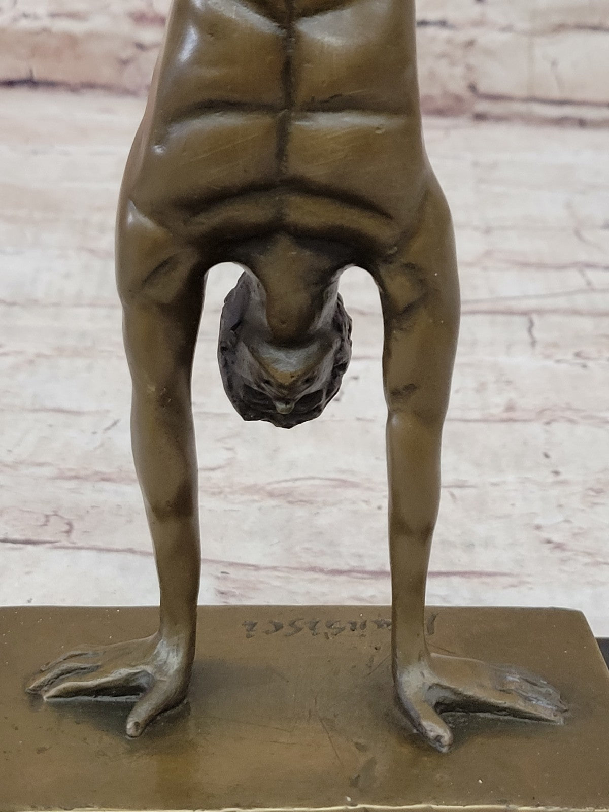 Bronze Sculpture Hand Stand Gymnast Figurine Hot Cast Lost Wax Method Fransisci