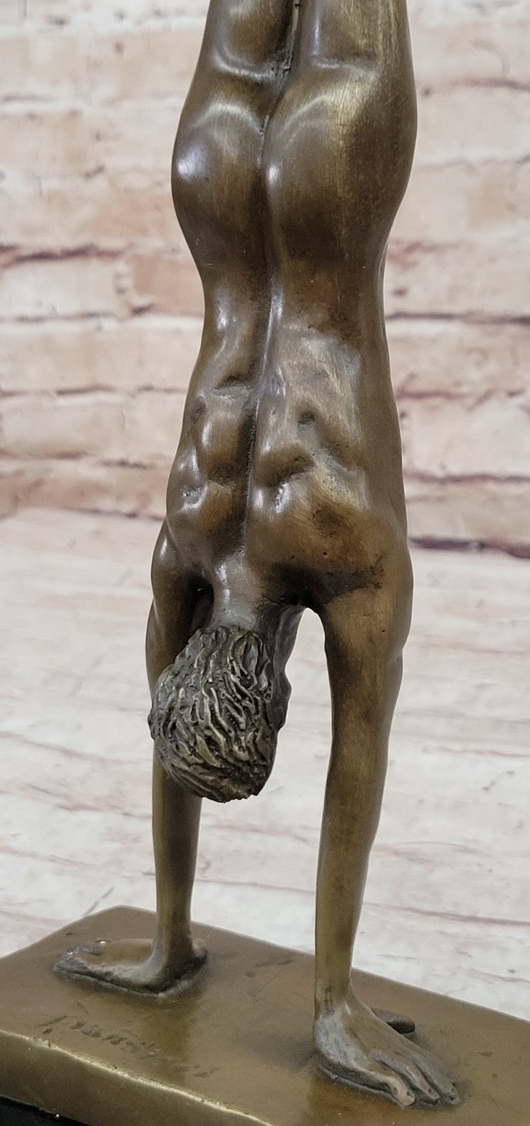 Bronze Sculpture Hand Stand Gymnast Figurine Hot Cast Lost Wax Method Fransisci