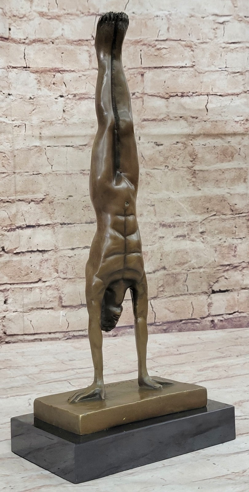 Bronze Sculpture Hand Stand Gymnast Figurine Hot Cast Lost Wax Method Fransisci