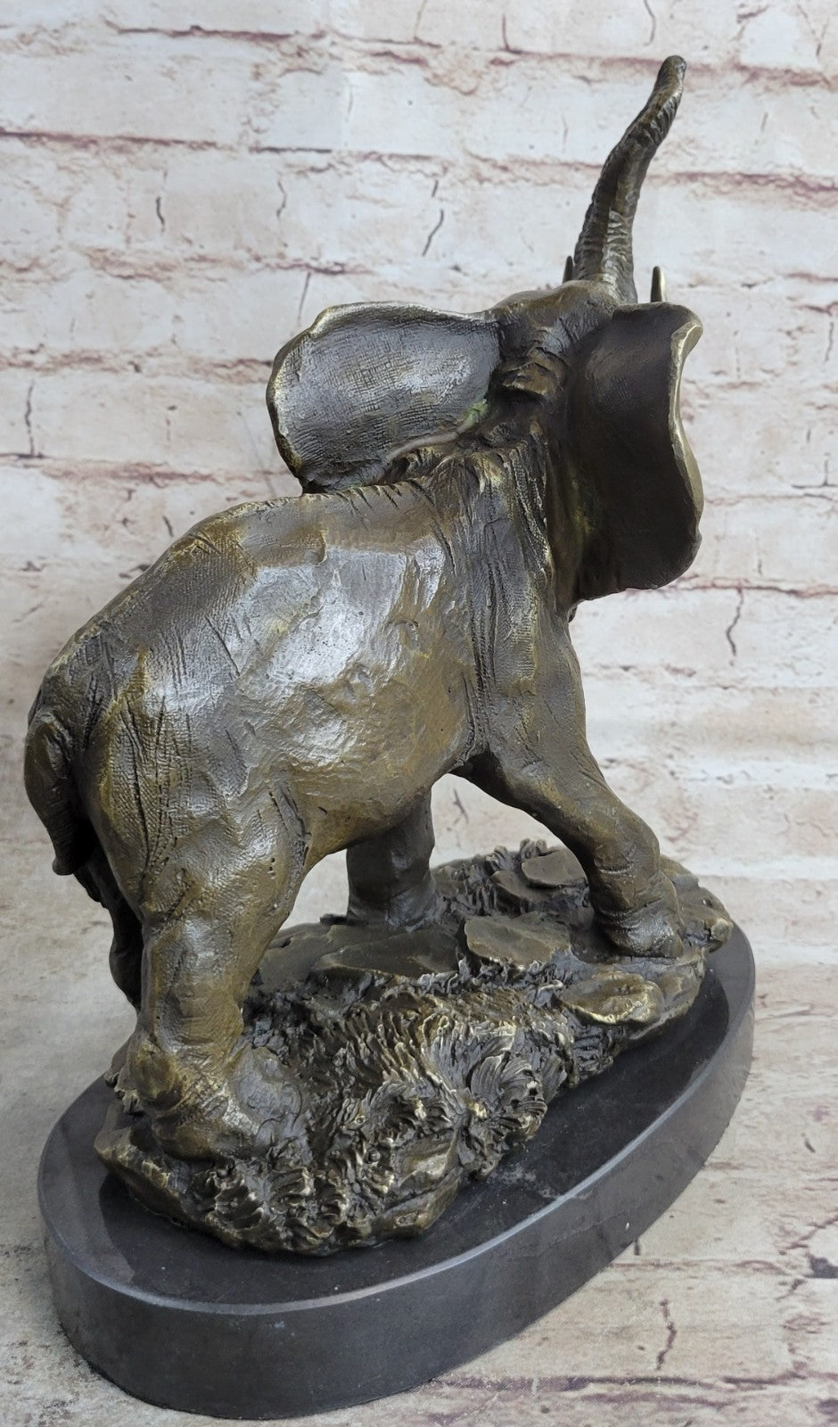 14"Chinese Art Bronze sculpture Proboscidea Elephant King of forest Statue