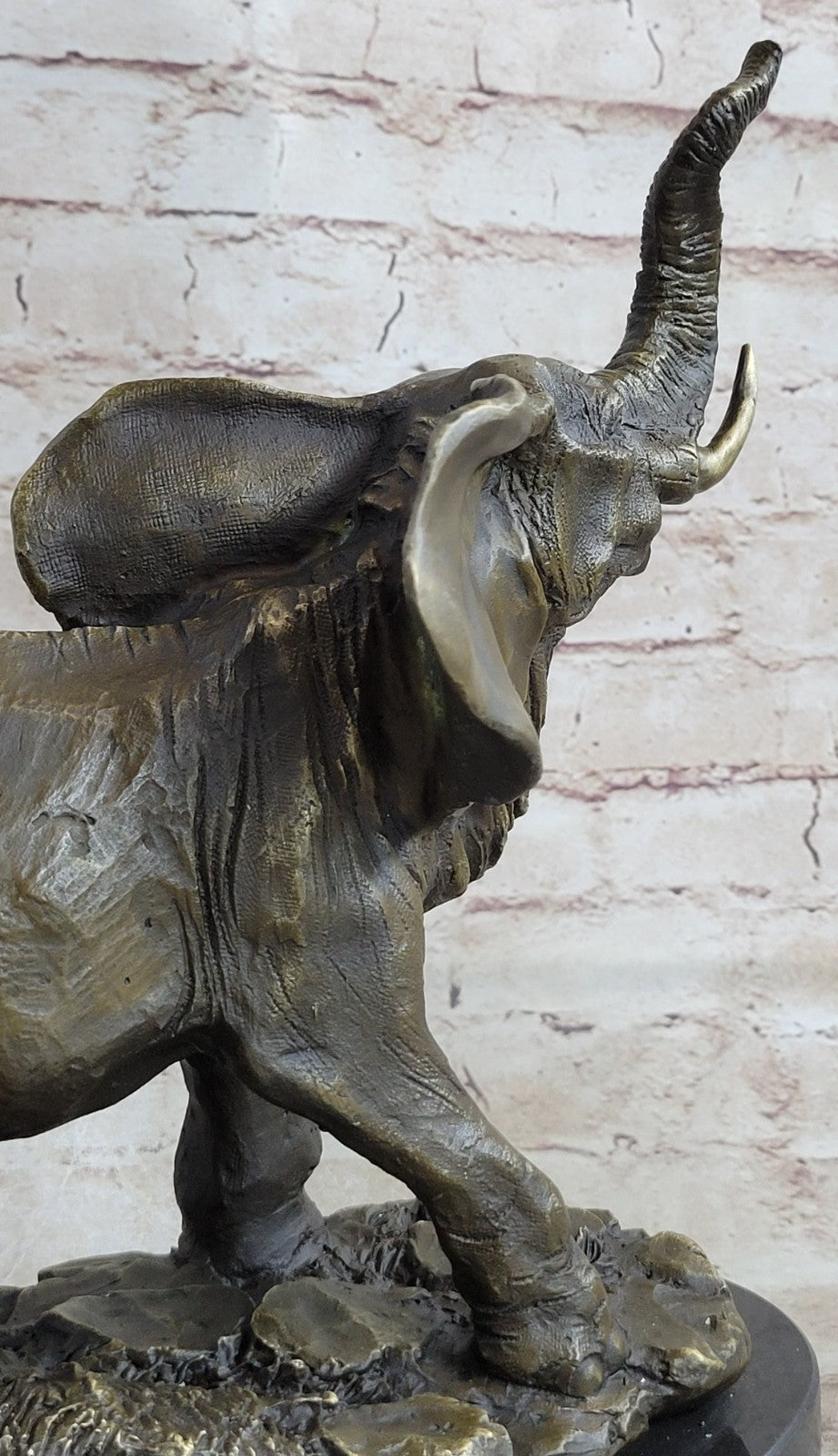 14"Chinese Art Bronze sculpture Proboscidea Elephant King of forest Statue