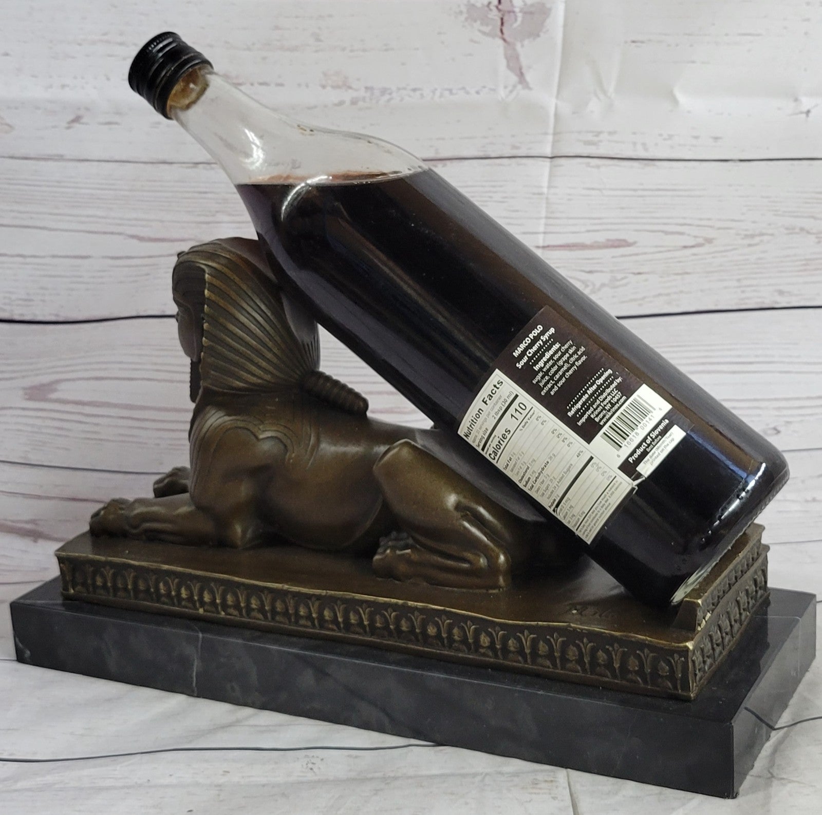 VINTAGE LARGE FABULOUS SPHINX BRONZE STATUES EGYPTIAN PHAROAH LION HAND MADE