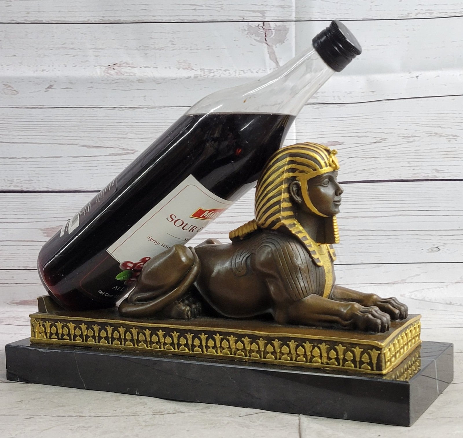 Stunning French Genuine Bronze sphinx Lion angel head Gothic Sculpture Statue