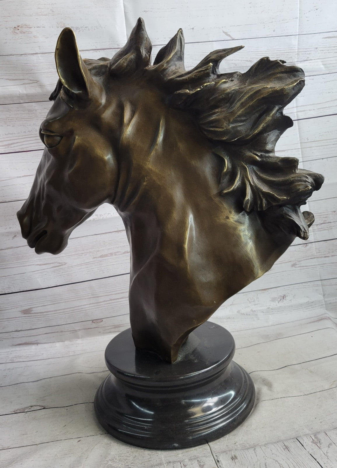 Art Deco Huge Horse Head Hand Made Museum Quality Bronze Artwork Figurine Sale