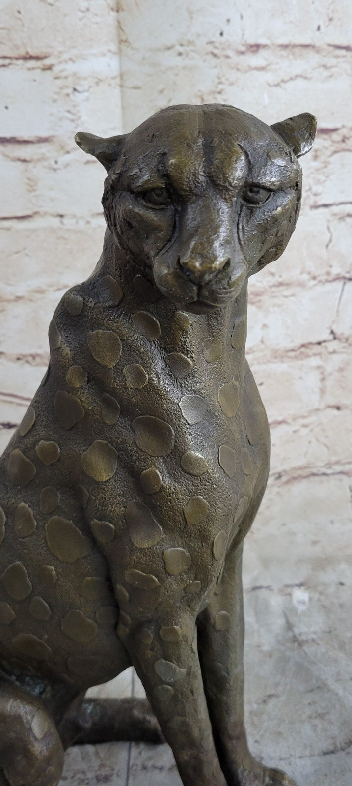 Art Deco Puma Jaguar Wildlife Cheetah Bronze Sculpture Statue Figurine