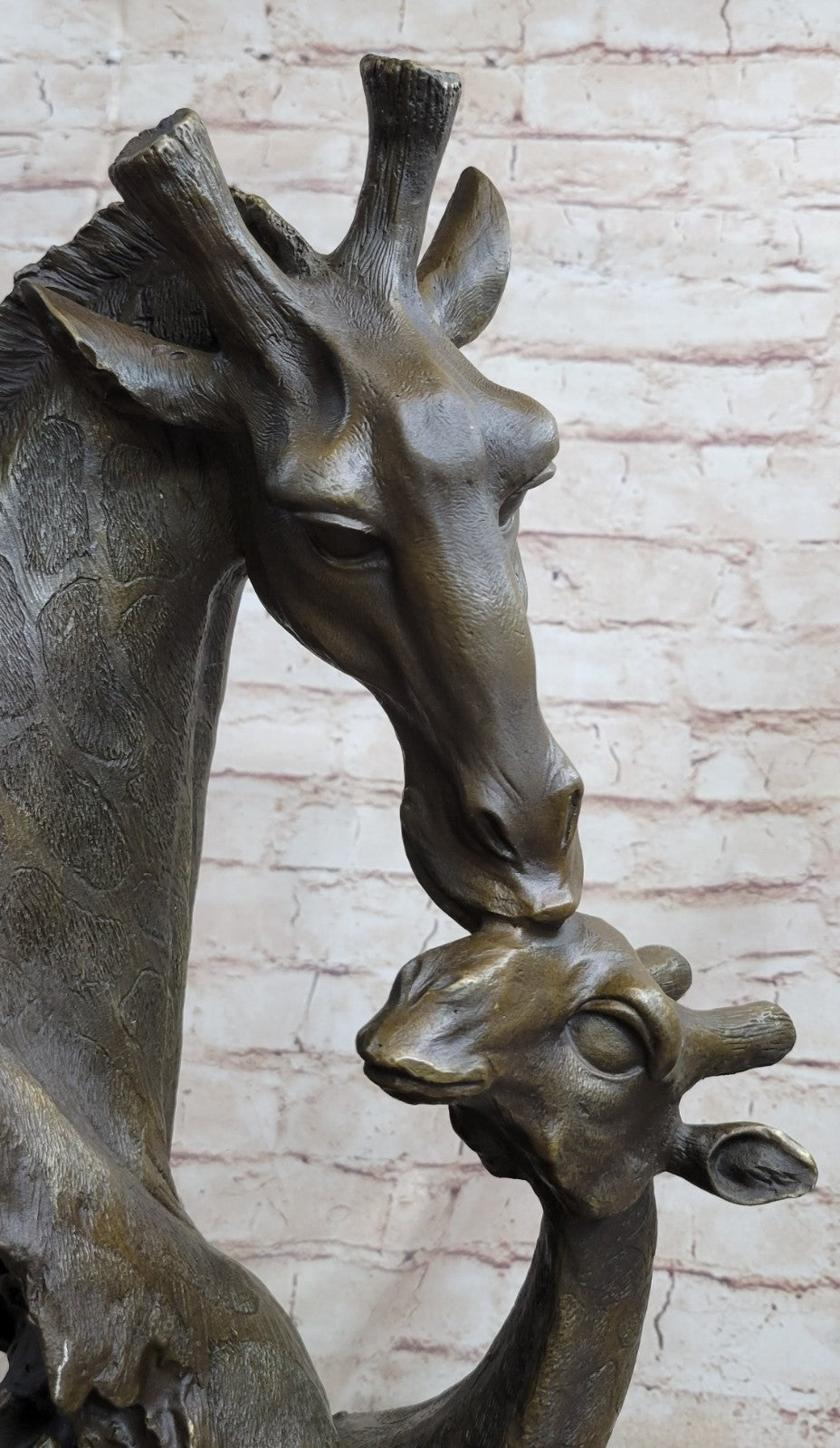 Large Bronze Sculpture of two Giraffe - 45.5cm High - African Safari Wildlife NR