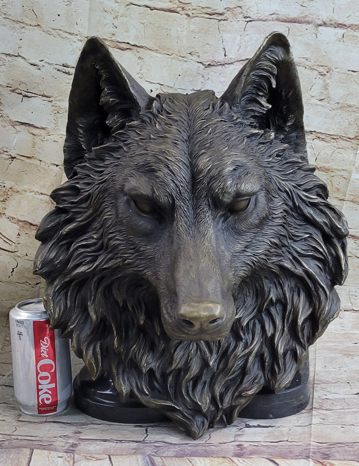 Handcrafted bronze sculpture SALE Signed Original Hot Cast Wolf Head Wall