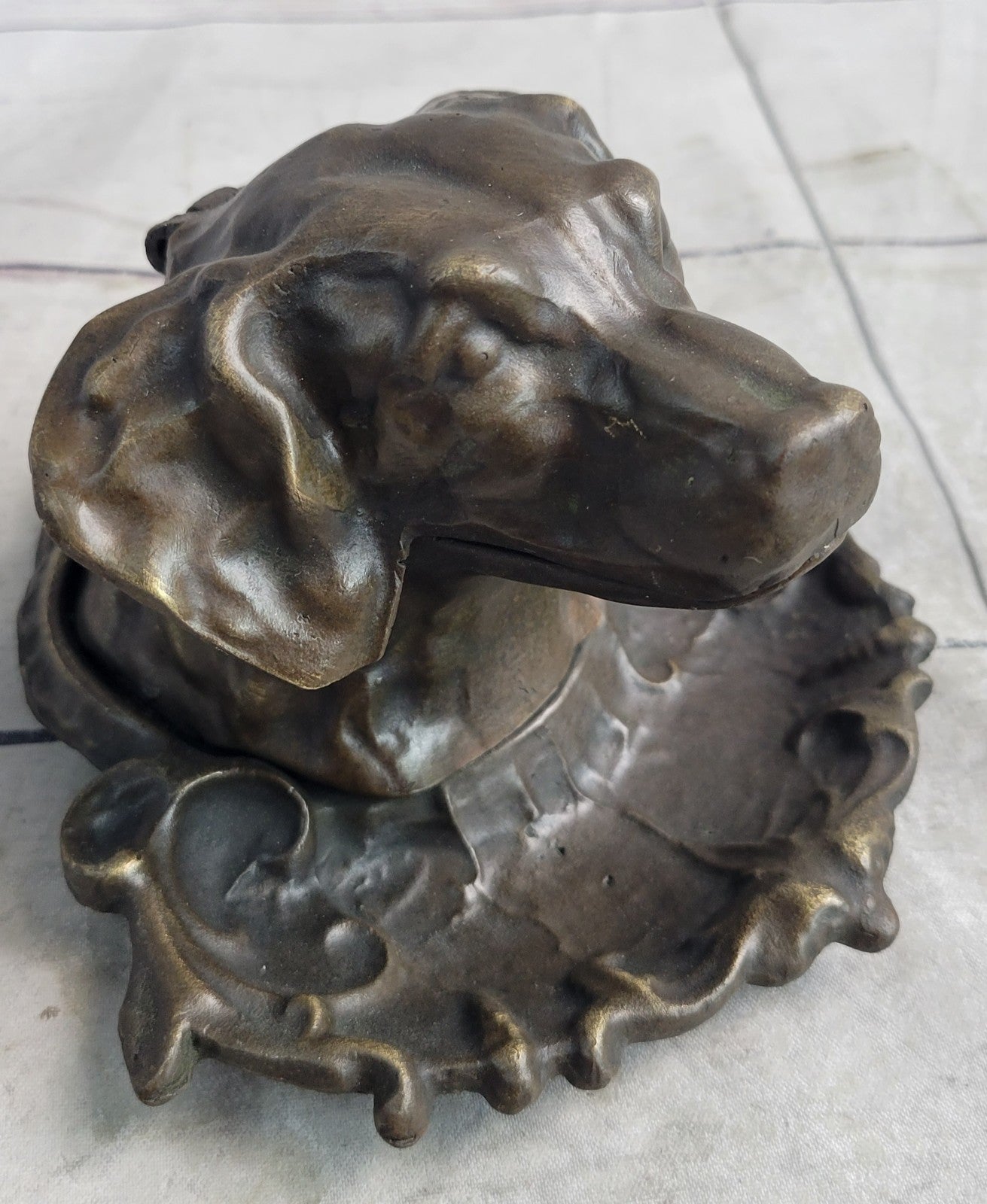 Handcrafted Hot Cast Pet Animal Dog Labrador Incense Burner Bronze Statue