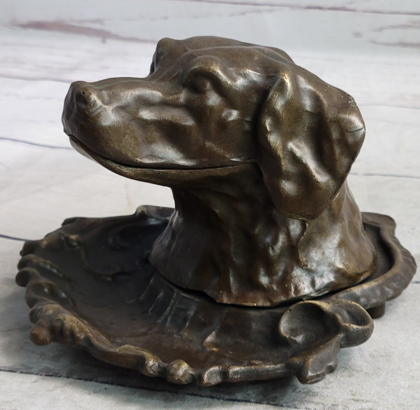 Handcrafted Hot Cast Pet Animal Dog Labrador Incense Burner Bronze Statue