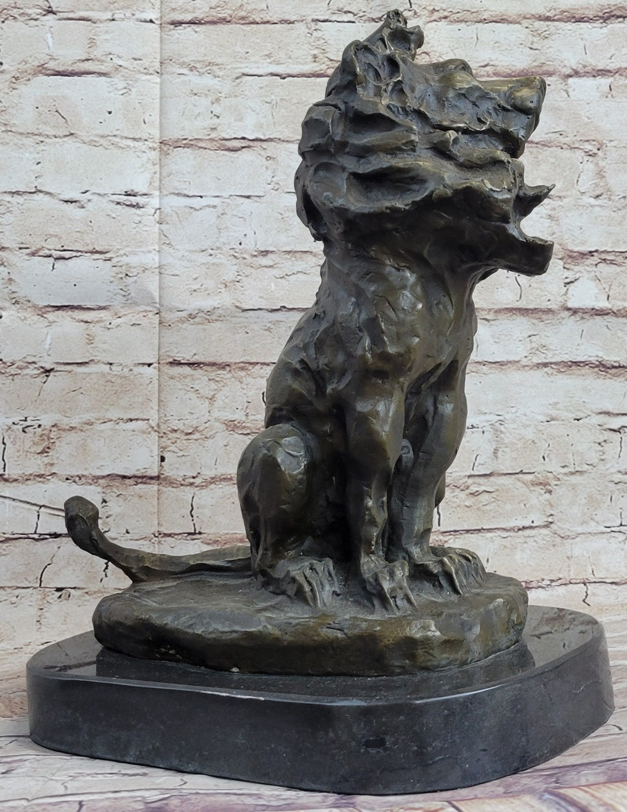 Contemporary Lion King - Abstract Bronze Wildlife Sculpture Figurine Lost wax Art