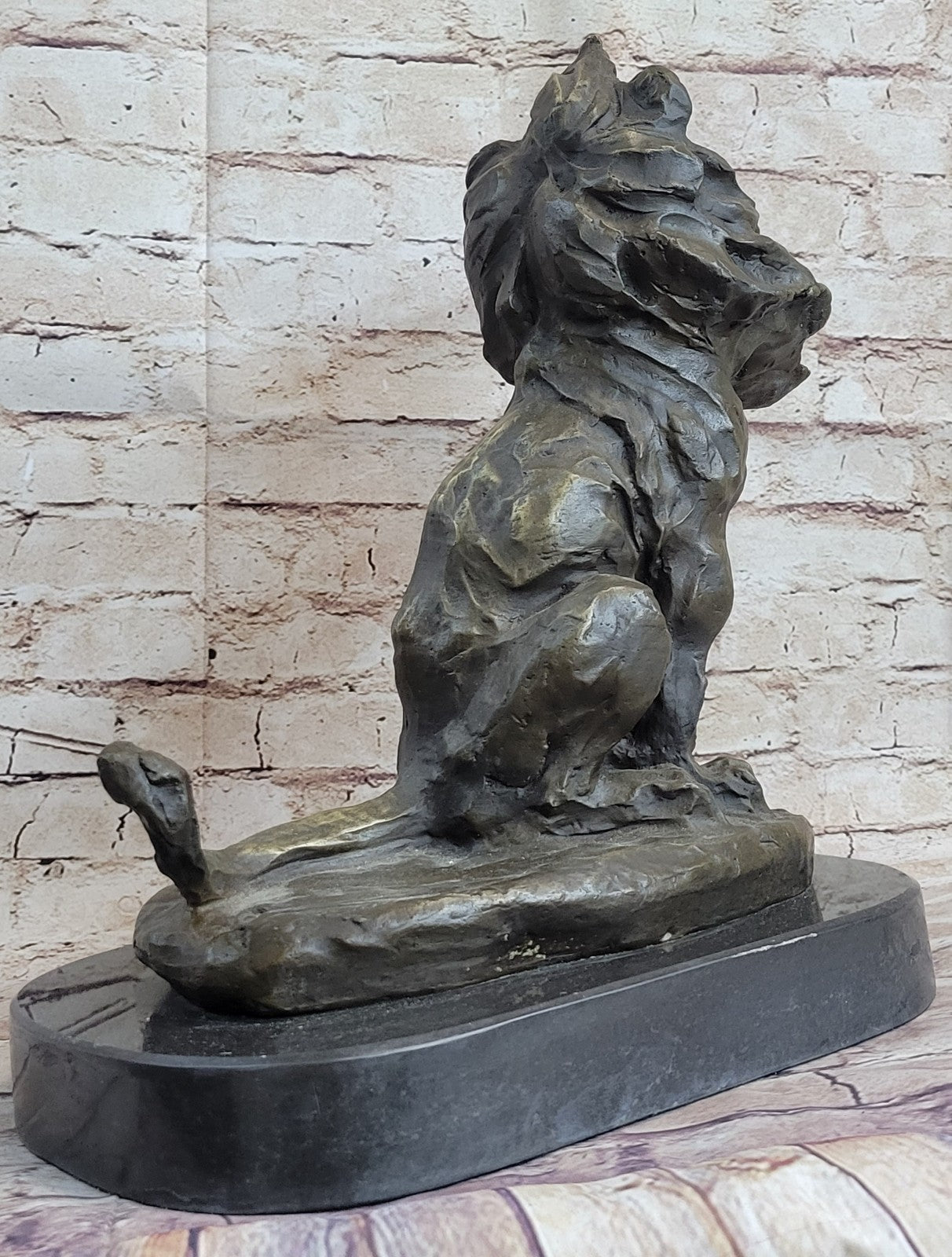 Contemporary Lion King - Abstract Bronze Wildlife Sculpture Figurine Lost wax Art