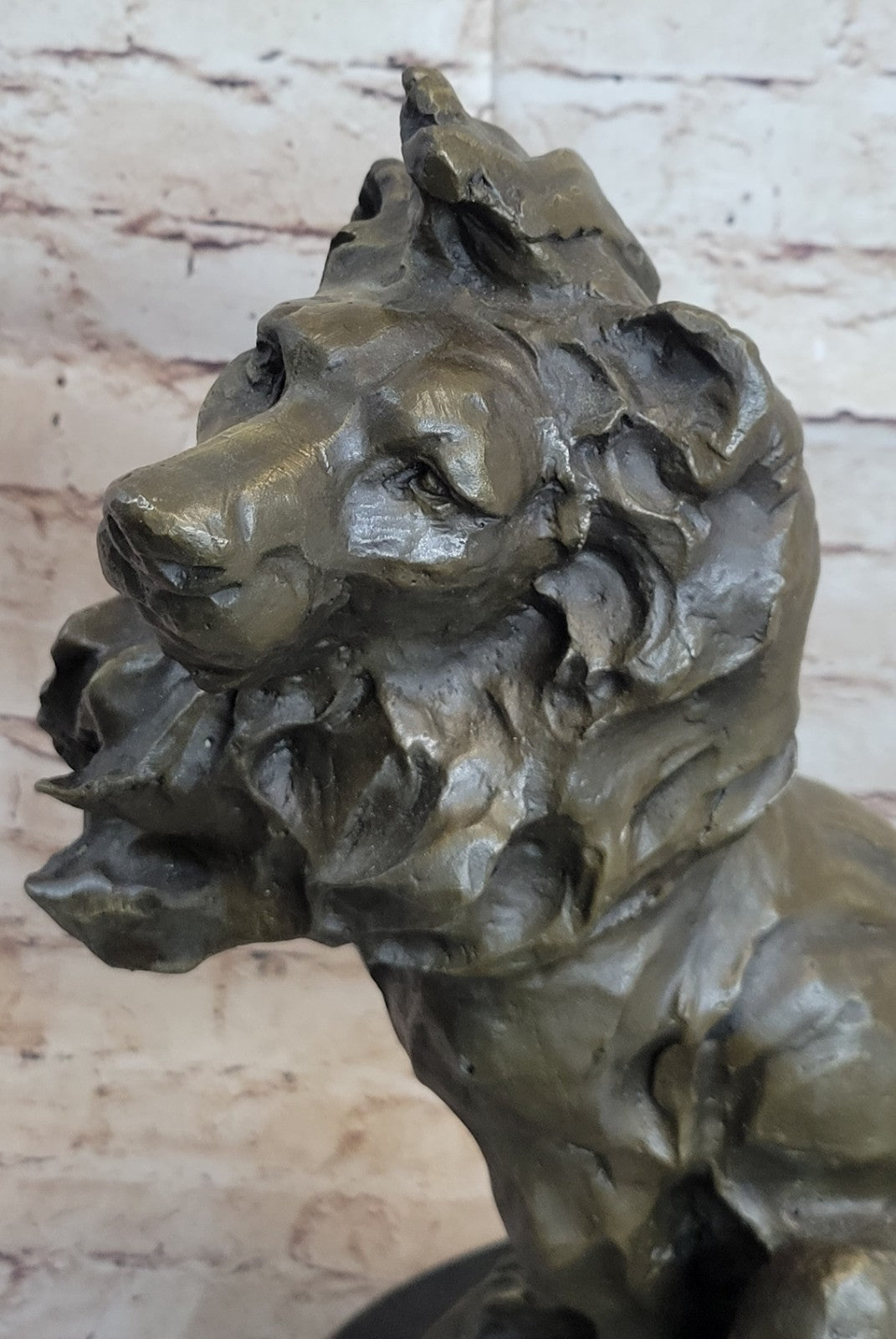 Contemporary Lion King - Abstract Bronze Wildlife Sculpture Figurine Lost wax Art