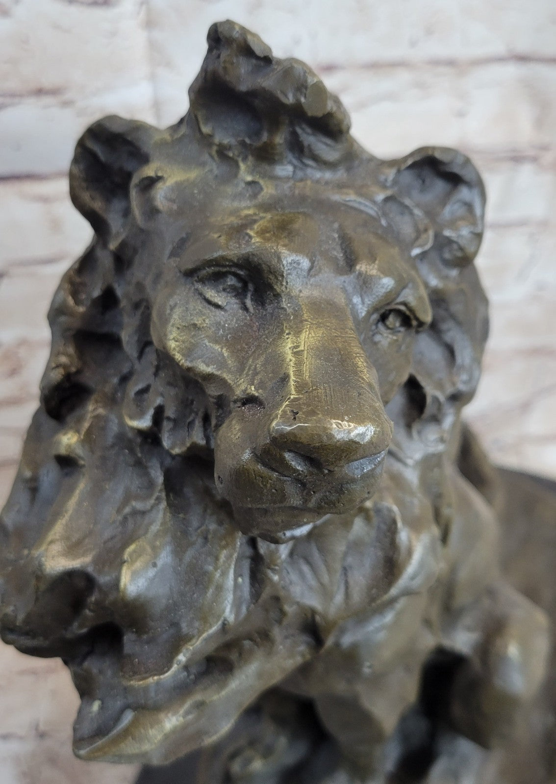 Contemporary Lion King - Abstract Bronze Wildlife Sculpture Figurine Lost wax Art