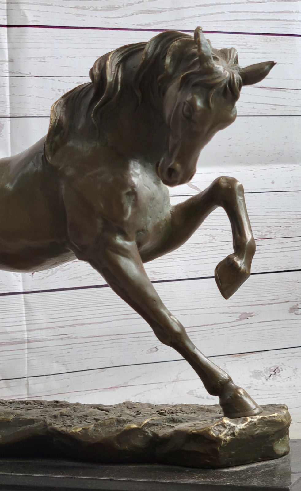 Bronze Sculpture Hand Made by Lost Wax Large 30 Lbs Stallion Horse Figurine deco