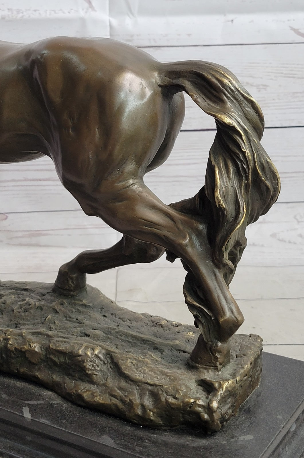 Bronze Sculpture Hand Made by Lost Wax Large 30 Lbs Stallion Horse Figurine deco